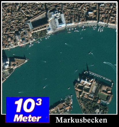 Ansicht eines 1000 mal 1000 Meter grossen Ausschnitts: - Bootshafen