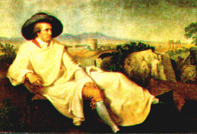Gemlde von J.H.W. Tischbein: Goethe in der Campagna 1787, Stdtisches Kunstinstitut Frankfurt M. - mitexternem link 